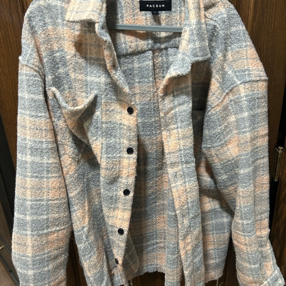 PacSun Gray and Tan Utility Jacket